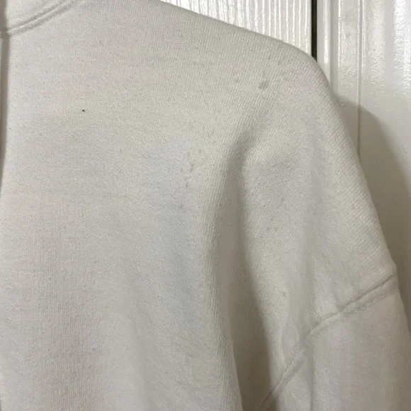 Retro John Galt Brandy Melville White & Ref Flame Sleeves Hoodie OS - Picture 8 of 9